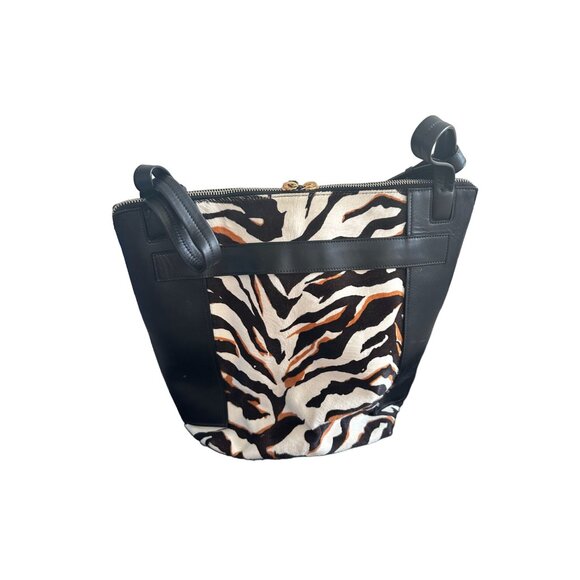 BALENCIAGA Limited Bergdorf Goodman 111th Aniv Zebra CalfHair Kendall Bucket Bag - Picture 6 of 16